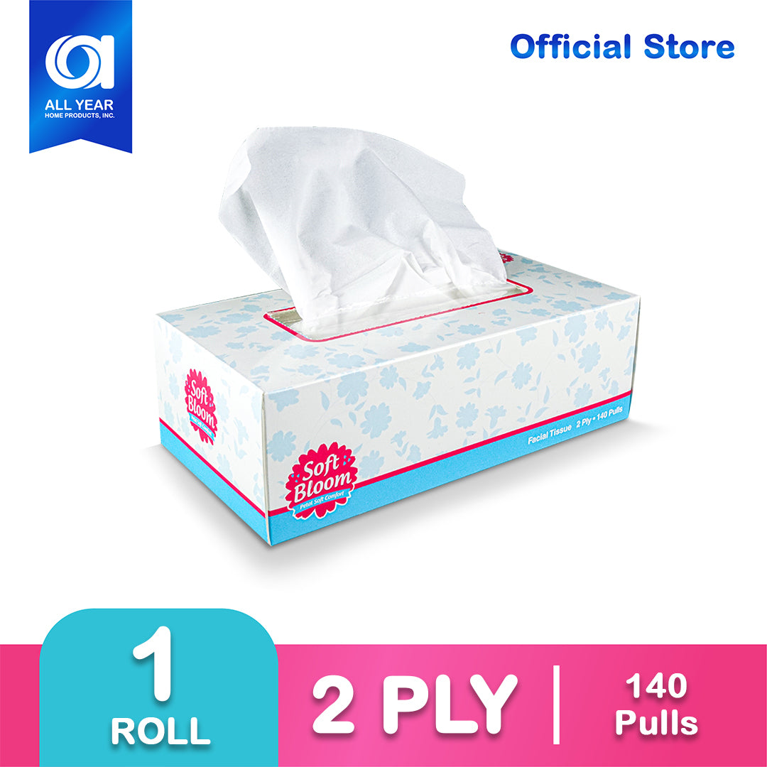 Soft Bloom Facial Tissue Box 2 Ply 140 Pulls x 1 Box Need Tissue?