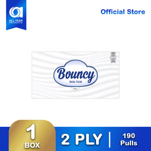 Bouncy Luxury Facial Tissue Box 2 ply 190 pulls x 1 box