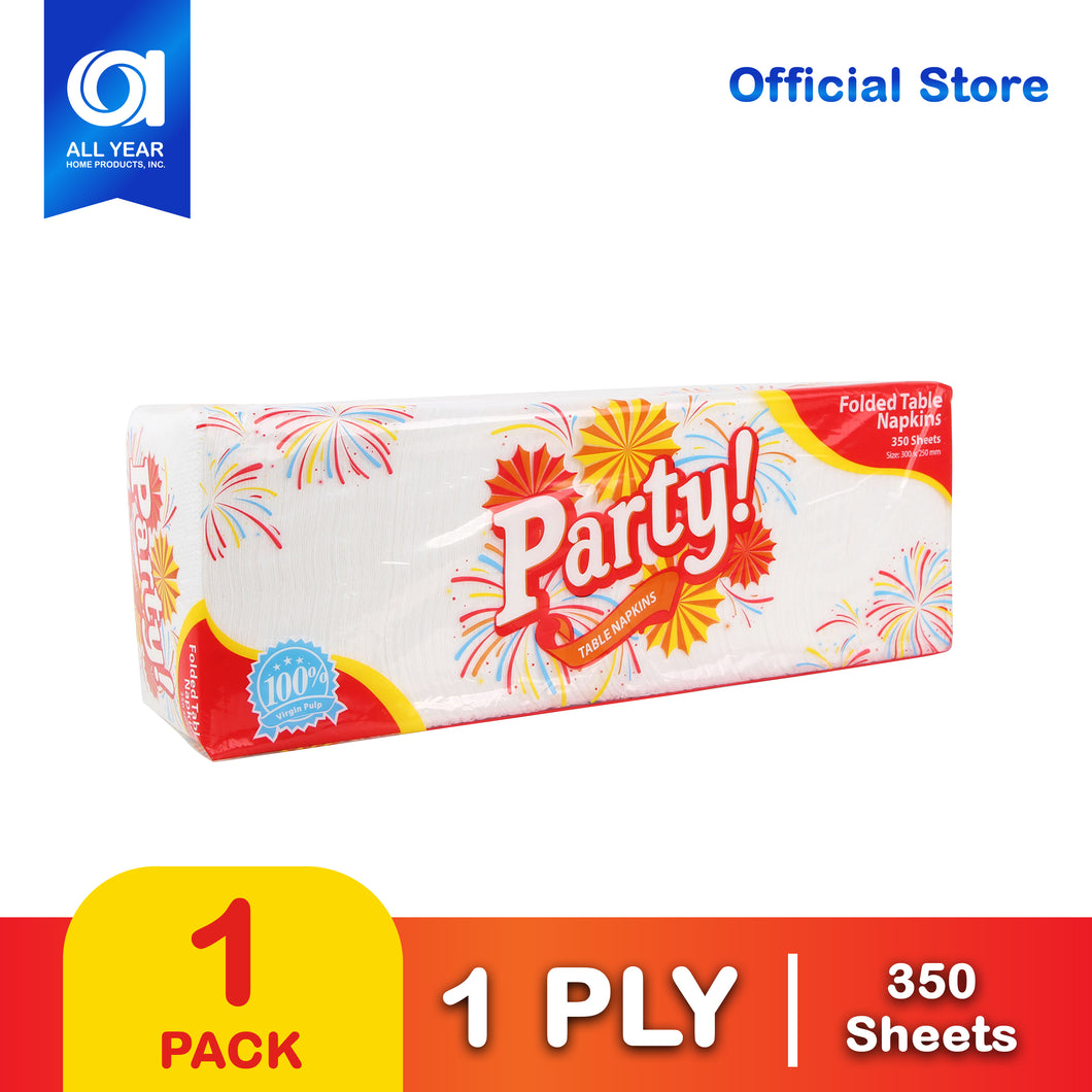 Party Quarter Folded Table Napkin 1 Ply 350 Sheets X 1 Pack