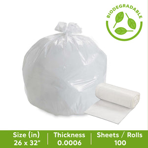 Evergreen Large Built-In Tie BIO Transparent Trash Bags