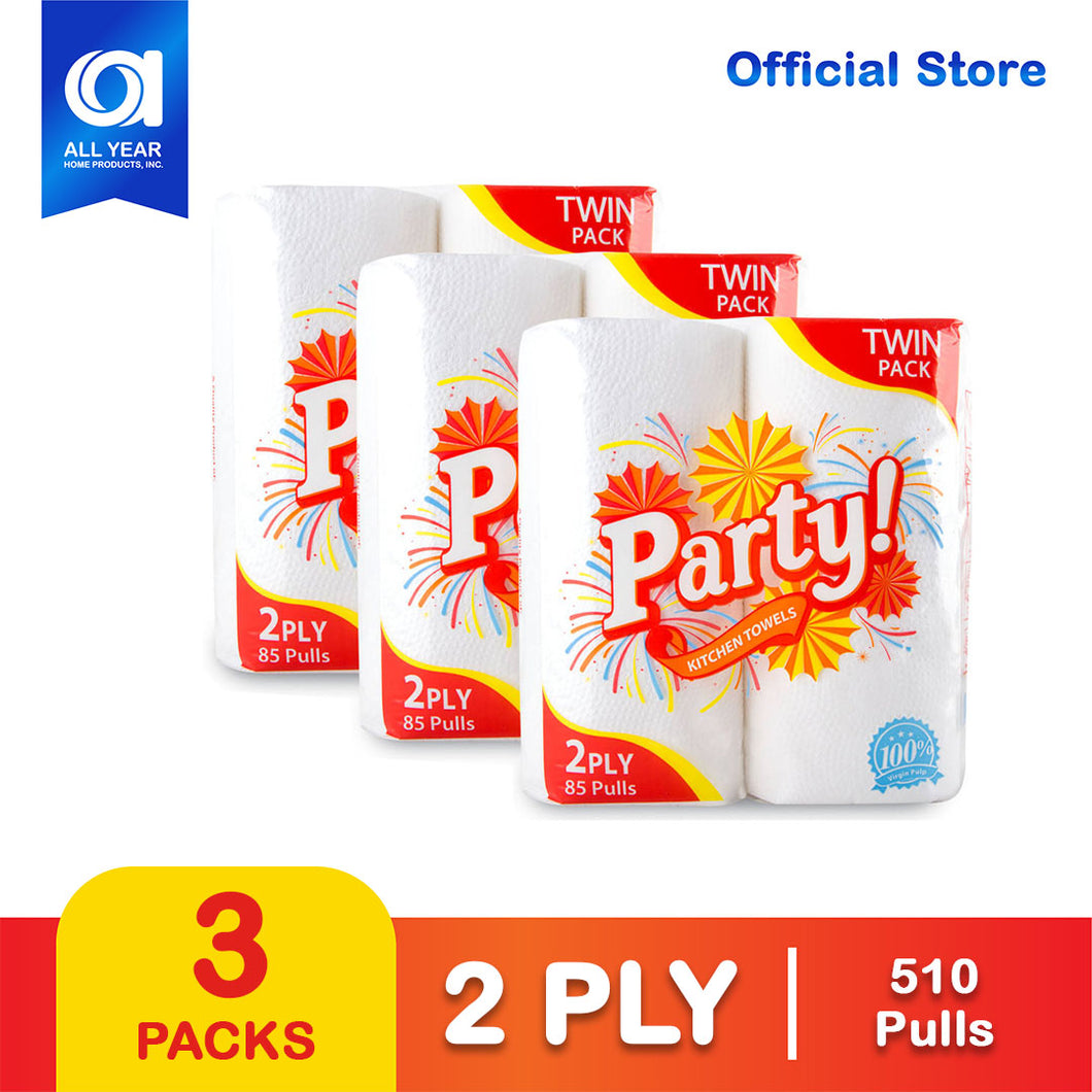 Party Kitchen Towel 2 Ply 85 Pulls x 6 Rolls