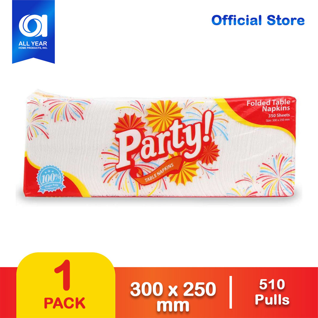 Party Quarter Folded Table Napkin 1 Ply 350 Sheets X 1 Pack