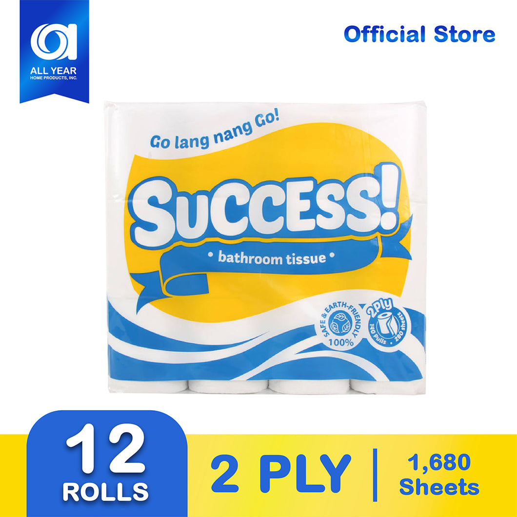 Success Bathroom Tissue 2 Ply 140 Pulls x 12 Rolls