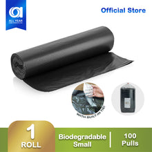 Load image into Gallery viewer, Evergreen Small Built-In Tie BIO Black Trash Bags
