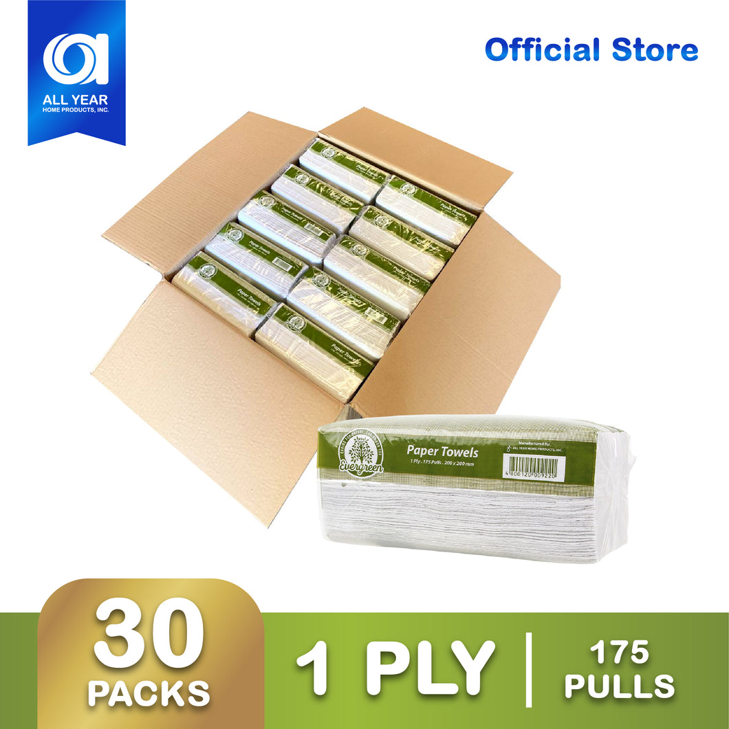 Evergreen Paper Towel 1 Ply 175 Pulls x 30 Packs