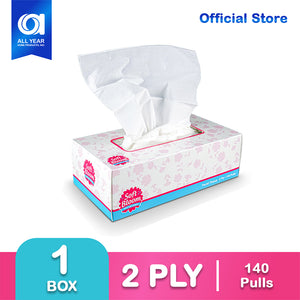 Soft Bloom Facial Tissue Box 2 Ply 140 Pulls x 1 Box